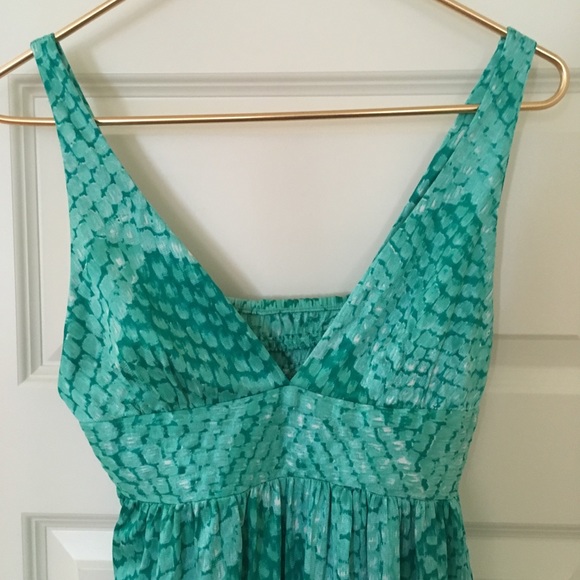 Green patterned vintage maxi dress - Picture 3 of 7